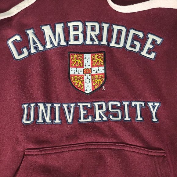 Vintage Cambridge University Official Merchandise Large Maroon Hooded Sweatshirt - Picture 11 of 16